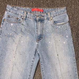Size 6 light capri jeans with sparkles